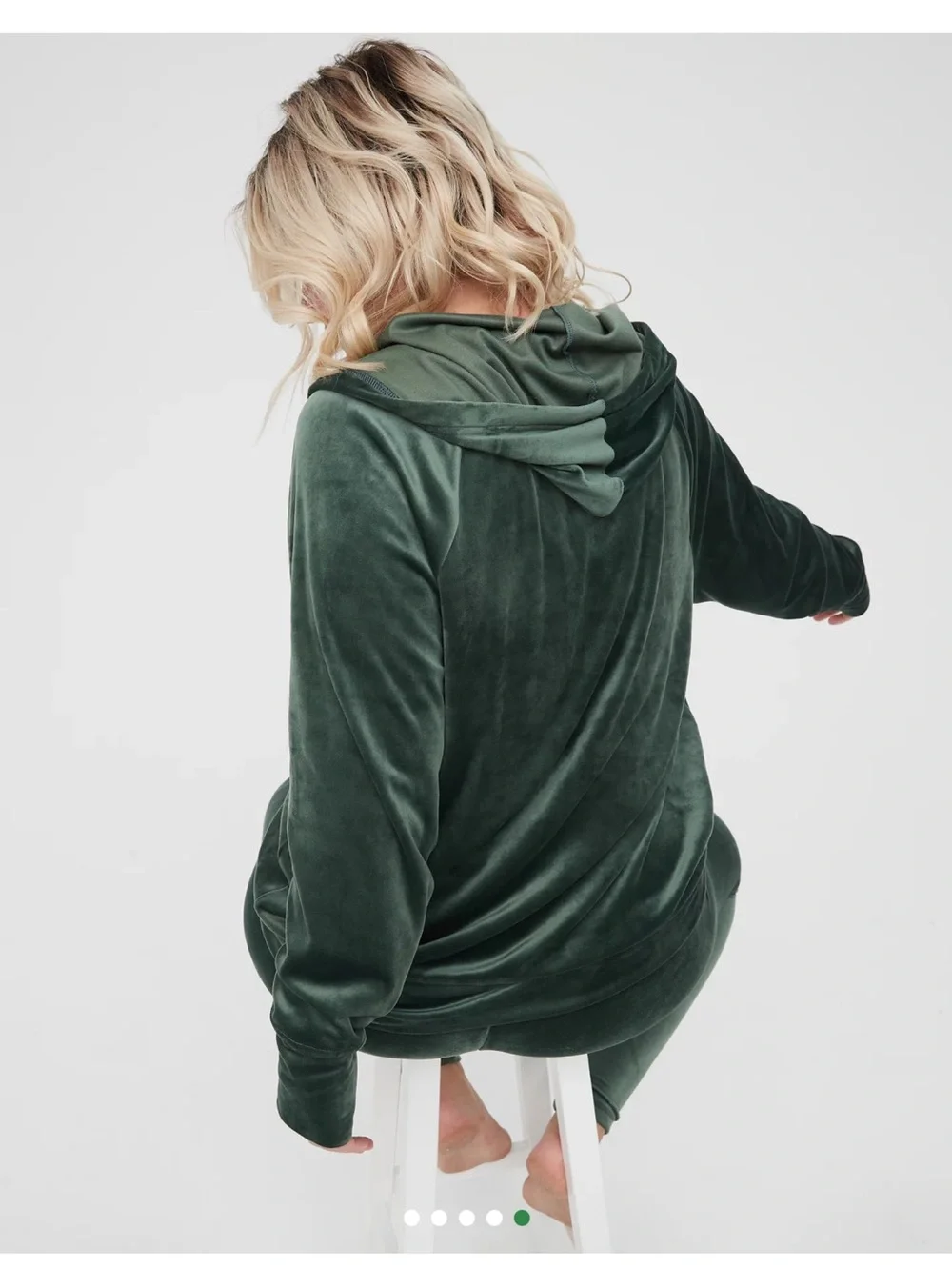 Velvet velour High-Waist Leggings & Zip Hoodie Set
